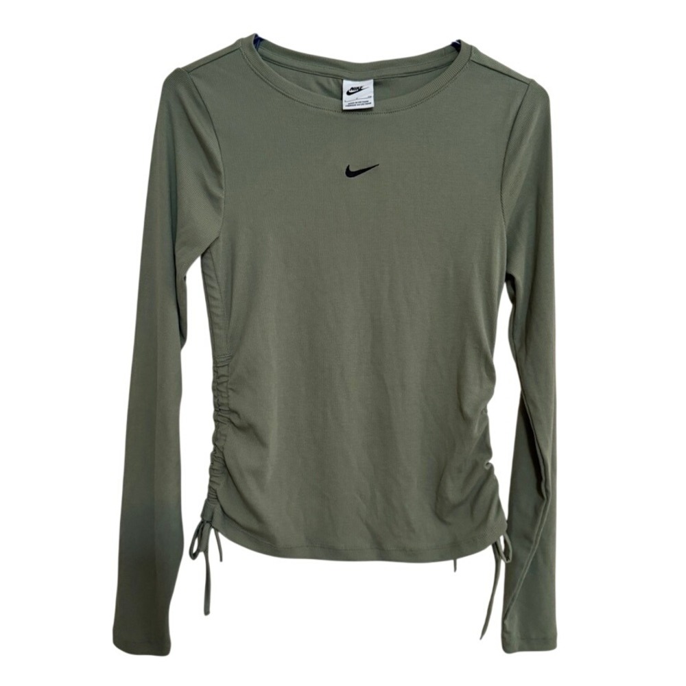NWT Nike Tight Fit Collant Top Women's S Green Athletic Activewear Long Sleeve
